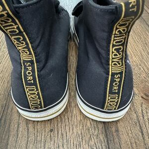 Roberto Cavalli Sport Black Sneakers with Gold Detail